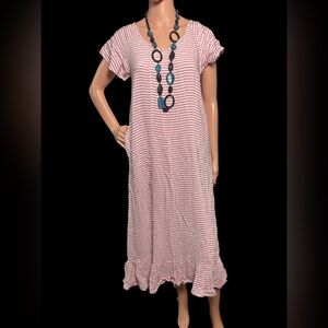 Striped Pink Maxi Dress